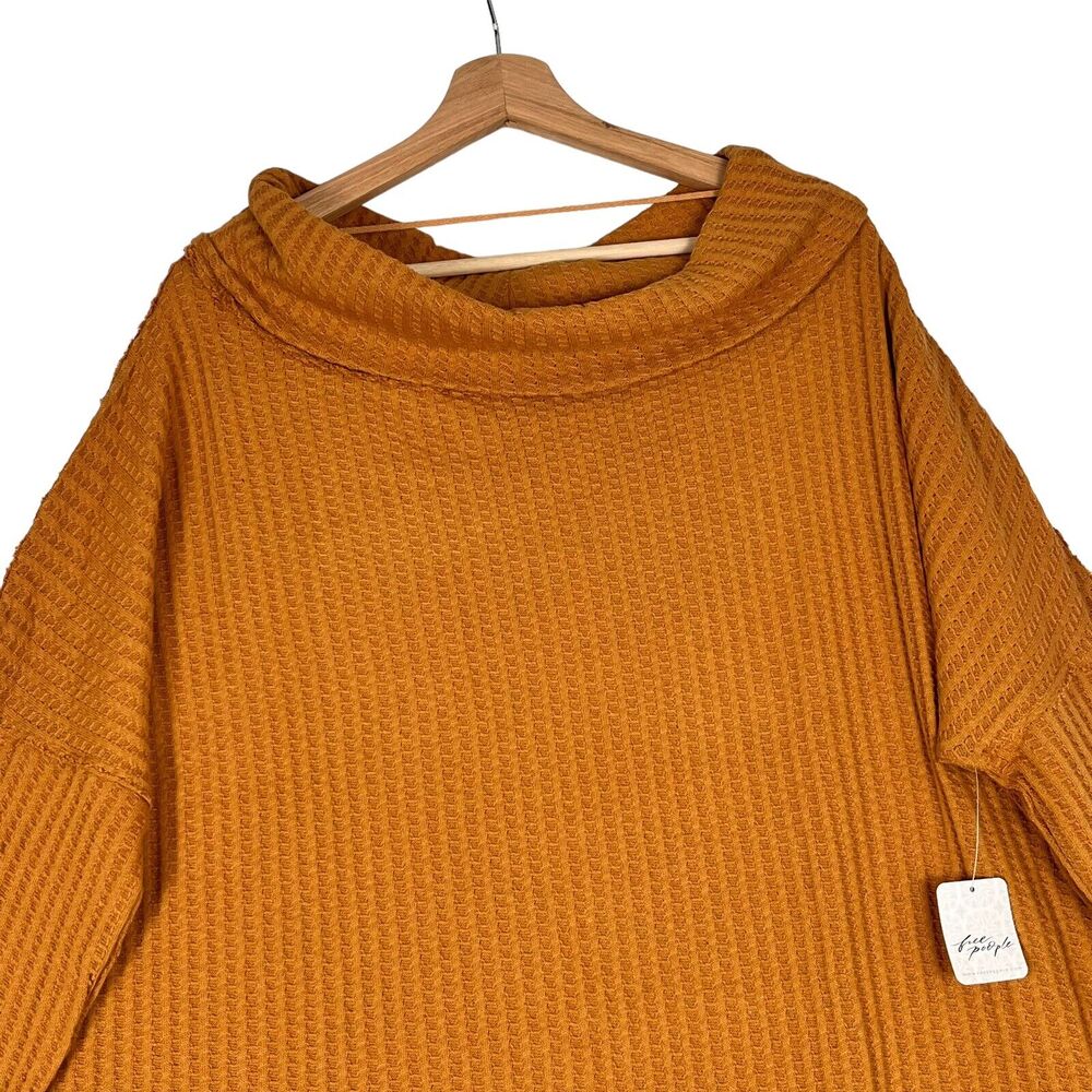 Free People Juicy Long Sleeves Top Sz S Canyon Moon Split Back Oversized Tunic - Picture 3 of 9